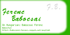 ferenc babocsai business card